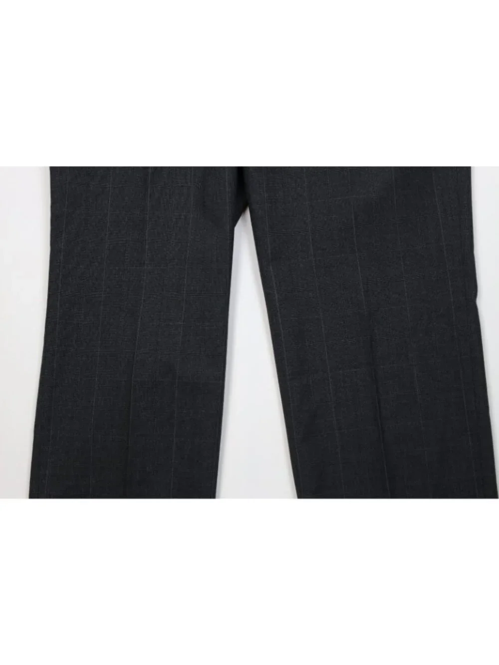 Vintage 70s Mens 46R 2 Piece Wool Suit Wide Leg Gray Plaid Suspenders 34x29 USA